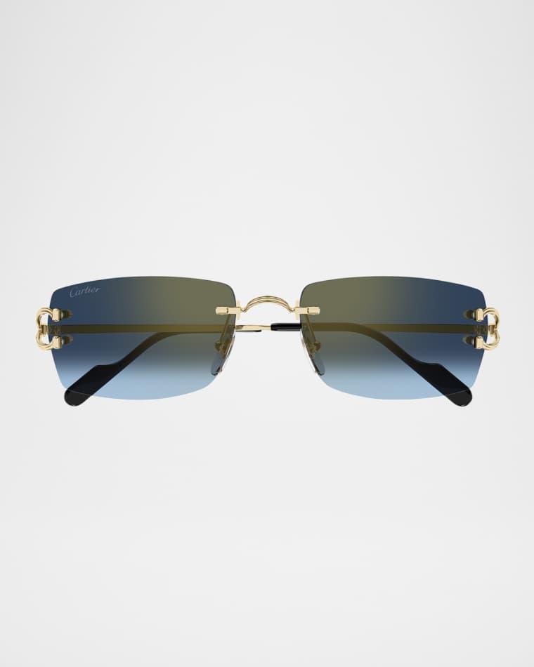 Men's CT0550SM Metal Rectangle Sunglasses by CARTIER