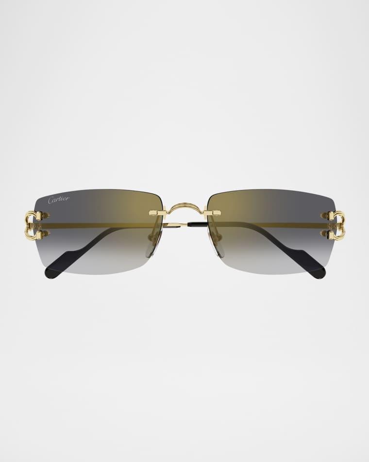 Men's CT0550SM Metal Rectangle Sunglasses by CARTIER