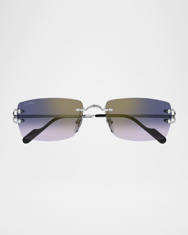 Men's CT0550SM Metal Rectangle Sunglasses by CARTIER