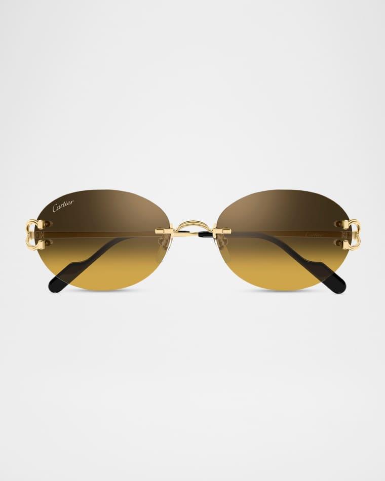 Men's CT0551S-009 Metal Round Sunglasses by CARTIER