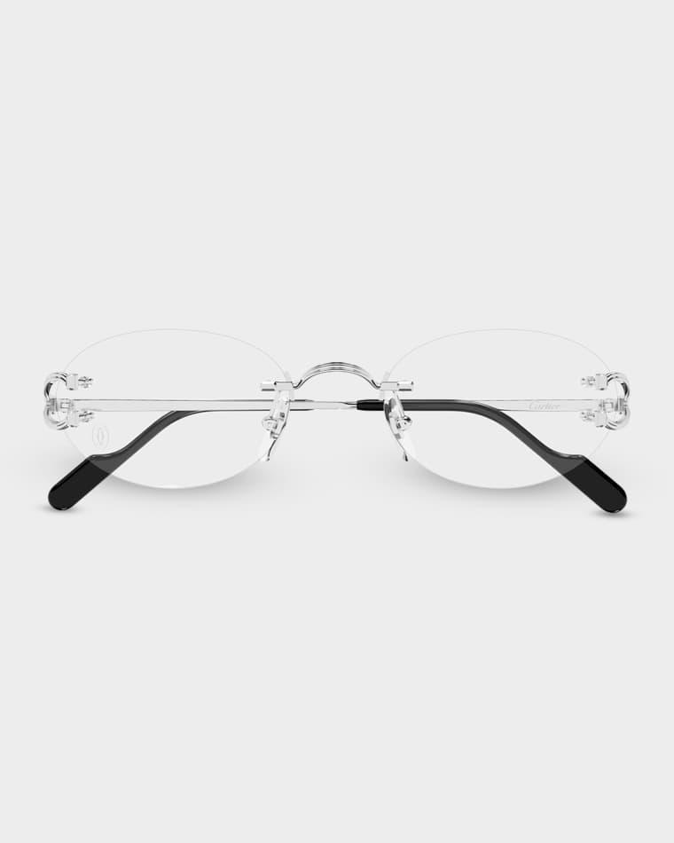 Men's CT0621O-002 Metal Oval Eyeglasses by CARTIER