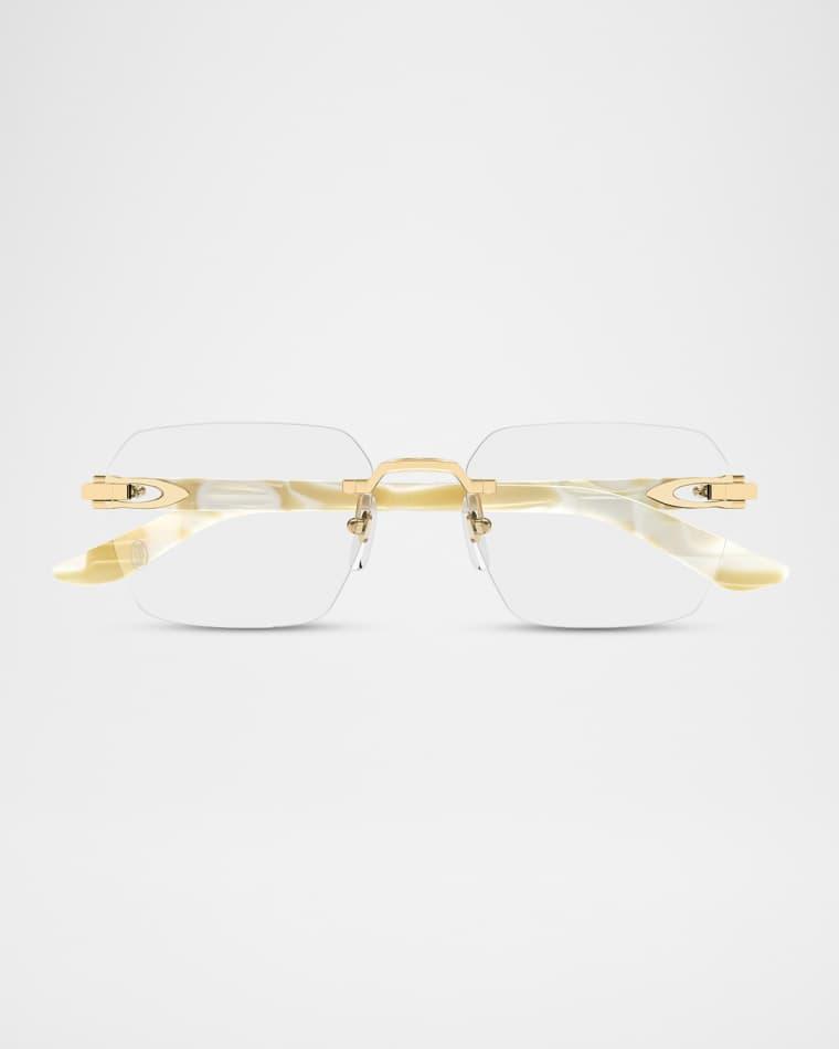 Men's CT0623O-004 Metal and Acetate Rectangle Eyeglasses by CARTIER