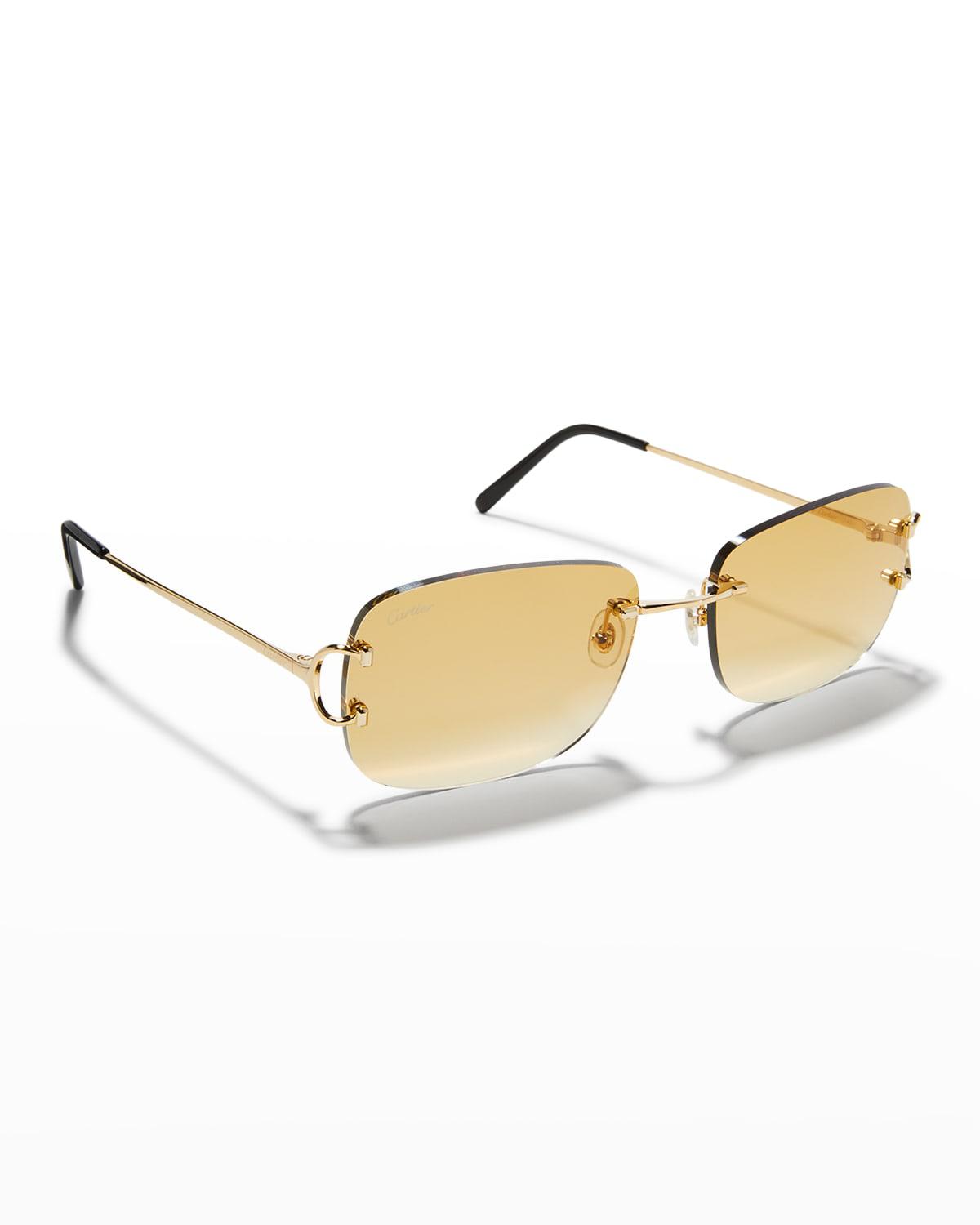 Men's Rimless Metal Sunglasses by CARTIER