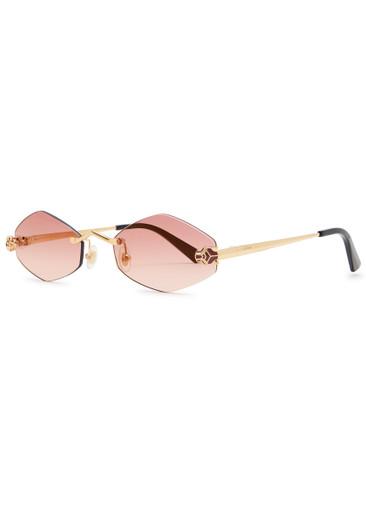 Panthère de Cartier rimless hexagon-frame sunglasses by CARTIER