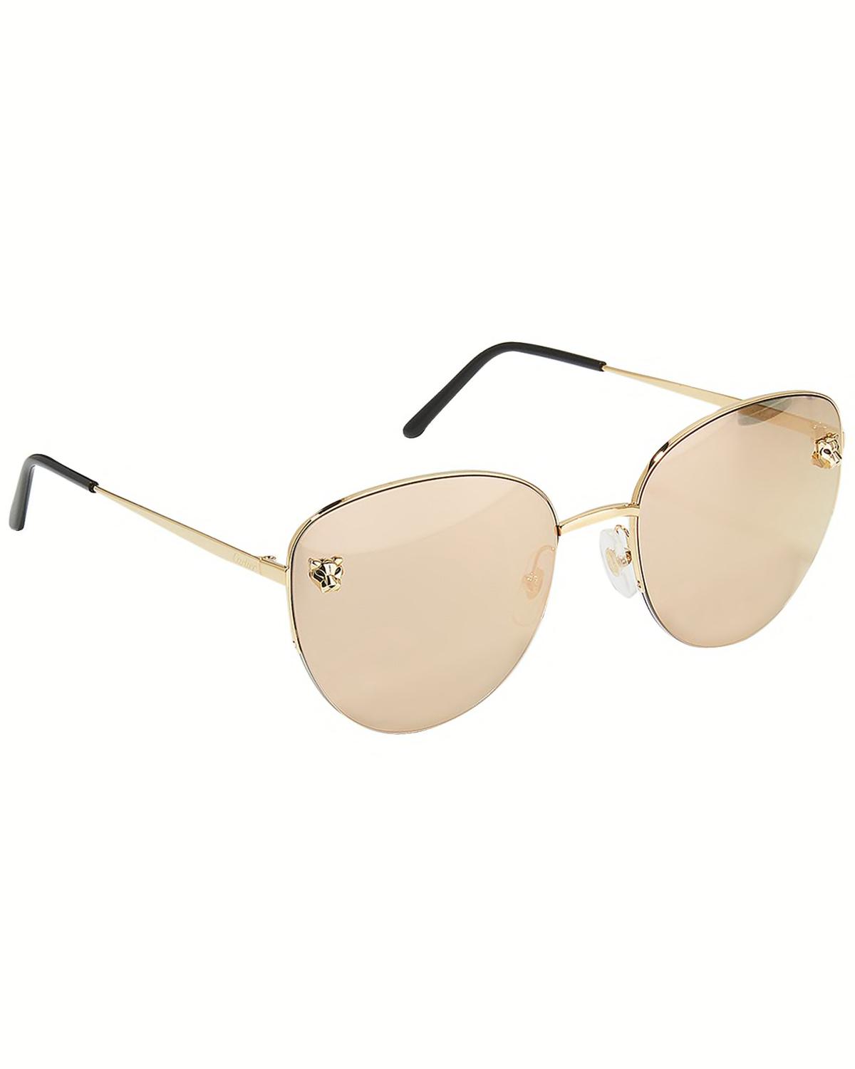 Panthere Semi-Rimless Metal Cat-Eye Sunglasses by CARTIER