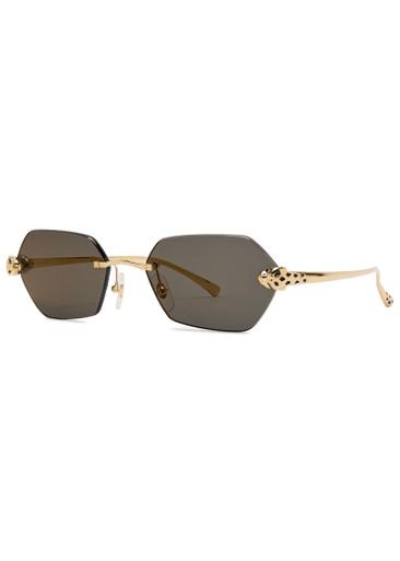 Rimless hexagon-frame sunglasses by CARTIER