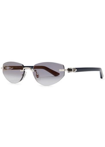 Rimless round-frame sunglasses by CARTIER