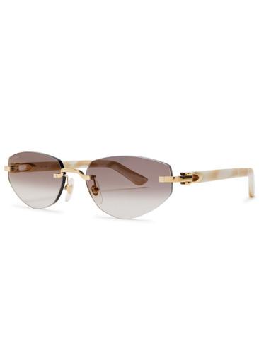 Rimless round-frame sunglasses by CARTIER