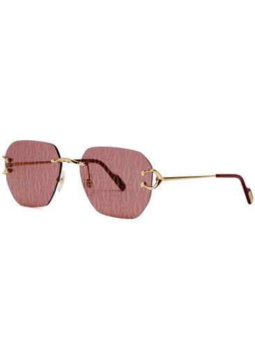 Signature C De Cartier printed rimless sunglasses by CARTIER