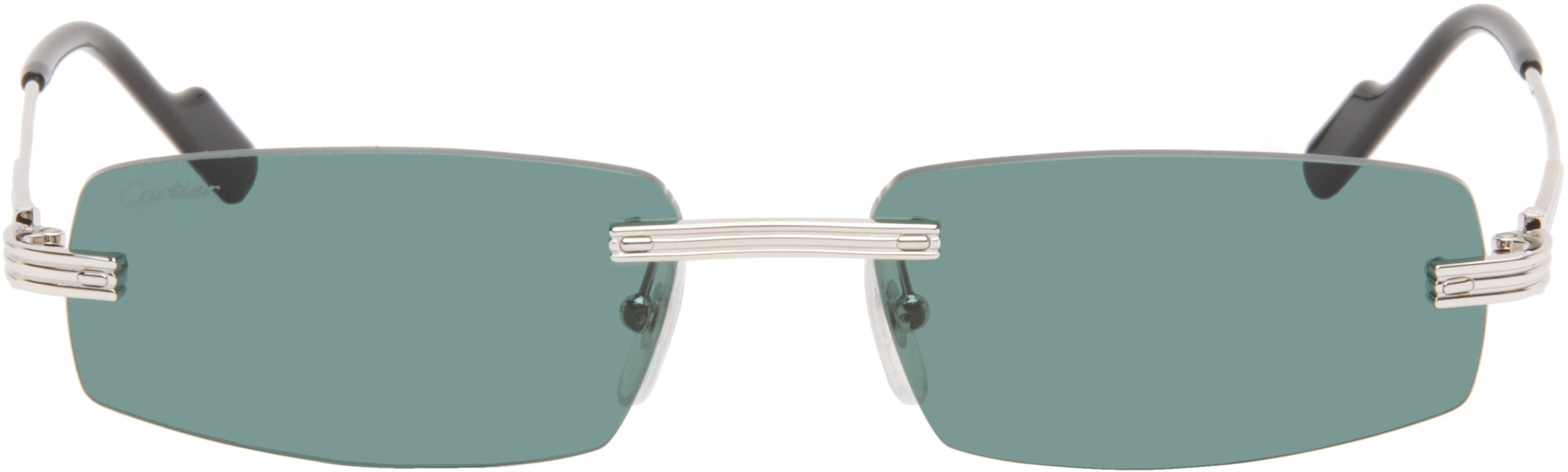Silver 'Première de Cartier' Sunglasses by CARTIER