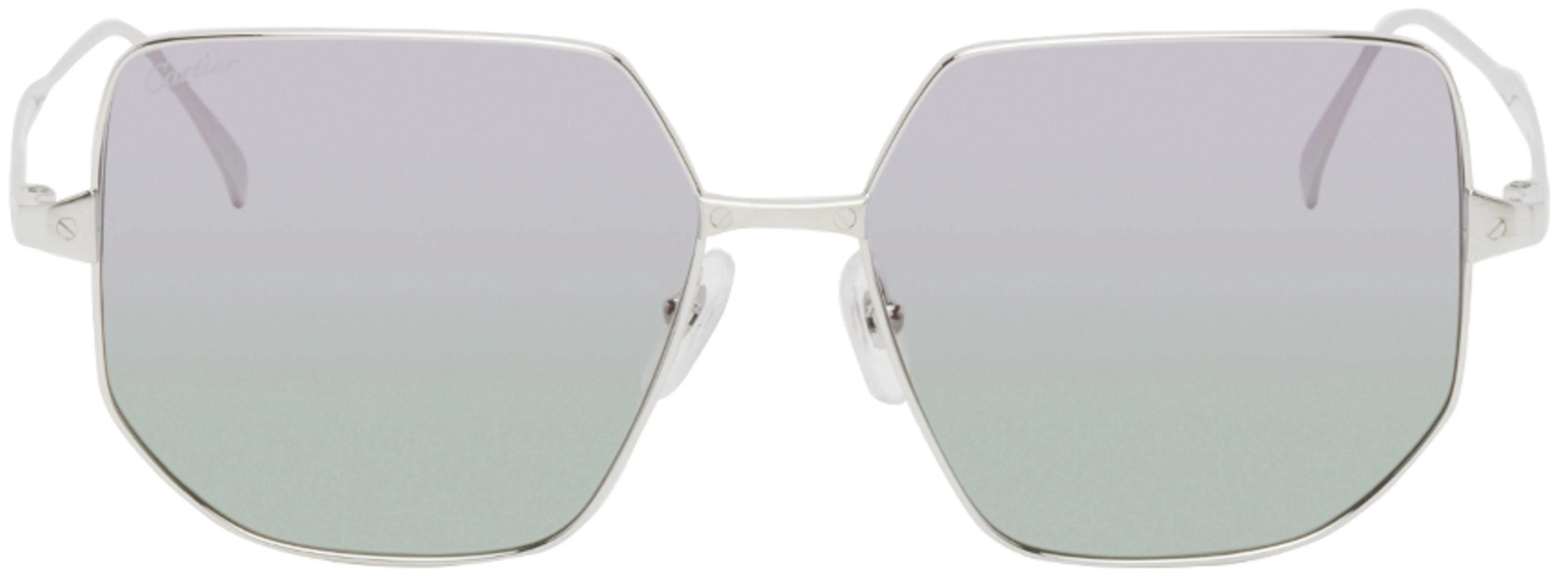 Silver Square Sunglasses by CARTIER