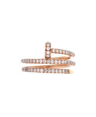 Small Juste un Clou Paved Double Ring 18K Rose Gold and Diamonds by  CARTIER