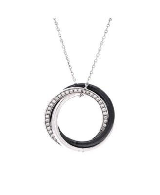 Small Trinity Pendant Necklace 18K White Gold with Diamonds and Ceramic by  CARTIER