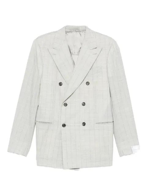 Norma double-breasted check-pattern suit by CARUSO