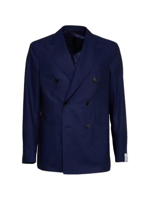 double-breasted patch-pocket blazer by CARUSO