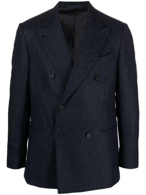 textured wool-blend double-breasted blazer by CARUSO