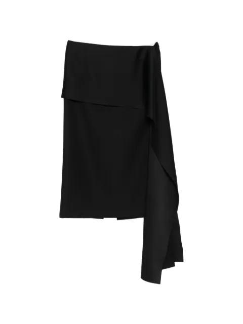 asymmetric-draped midi skirt by CARVEN