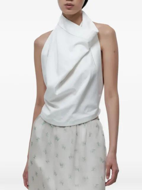 backless draped silk top by CARVEN