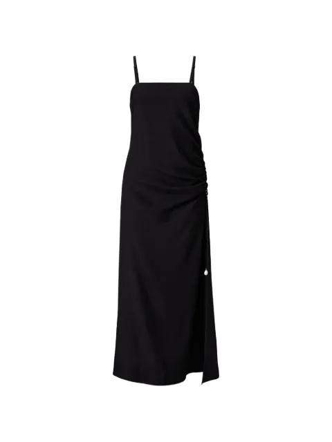 draped-detail silk maxi dress by CARVEN