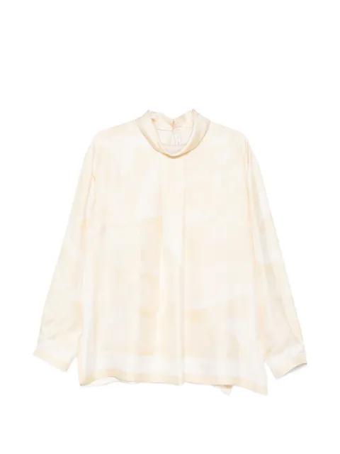 patterned high-neck top by CARVEN