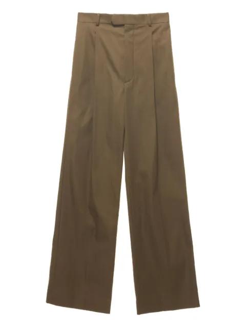 pleated-front cotton trousers by CARVEN