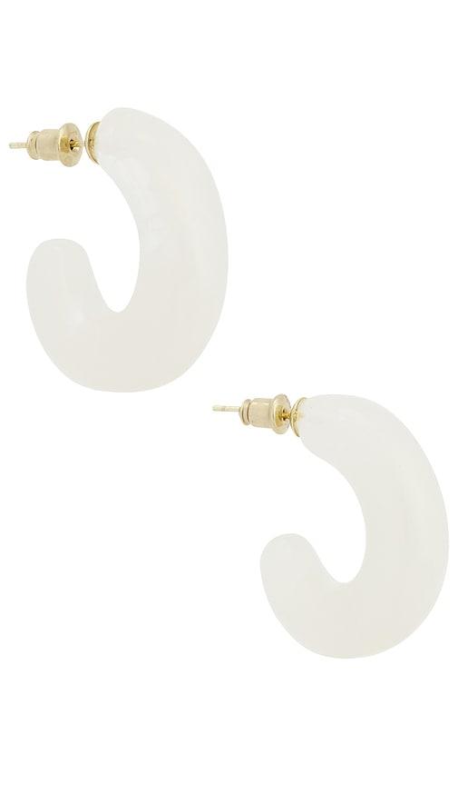 Casa Clara Acacia Hoop Earrings in White by CASA CLARA