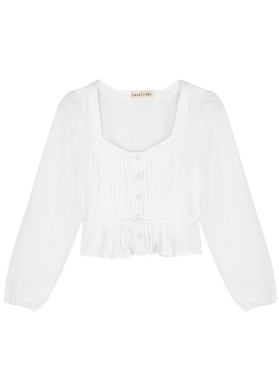 Fini white linen blouse by CASA RAKI