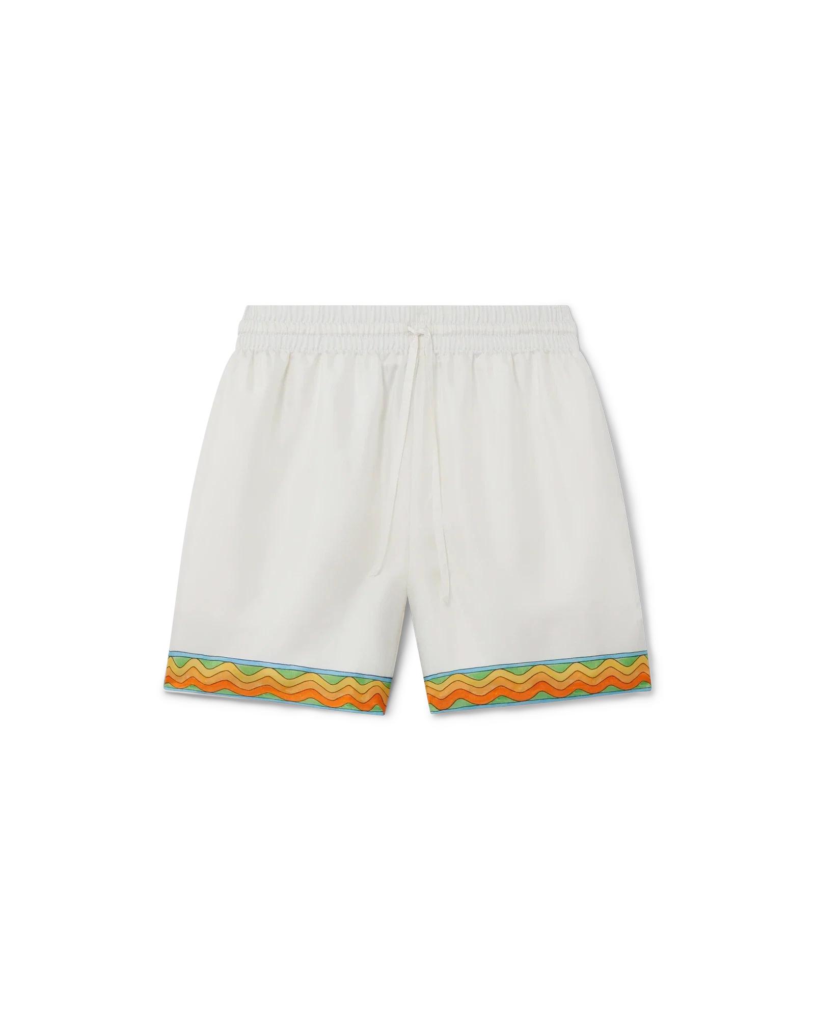 Afro Cubism Tennis Club Silk Shorts by CASABLANCA