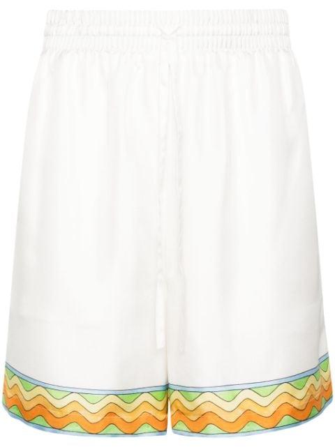 Afro Cubism Tennis Club silk shorts by CASABLANCA