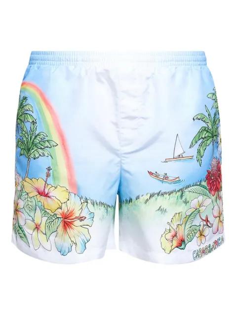Aloha-print swim shorts by CASABLANCA