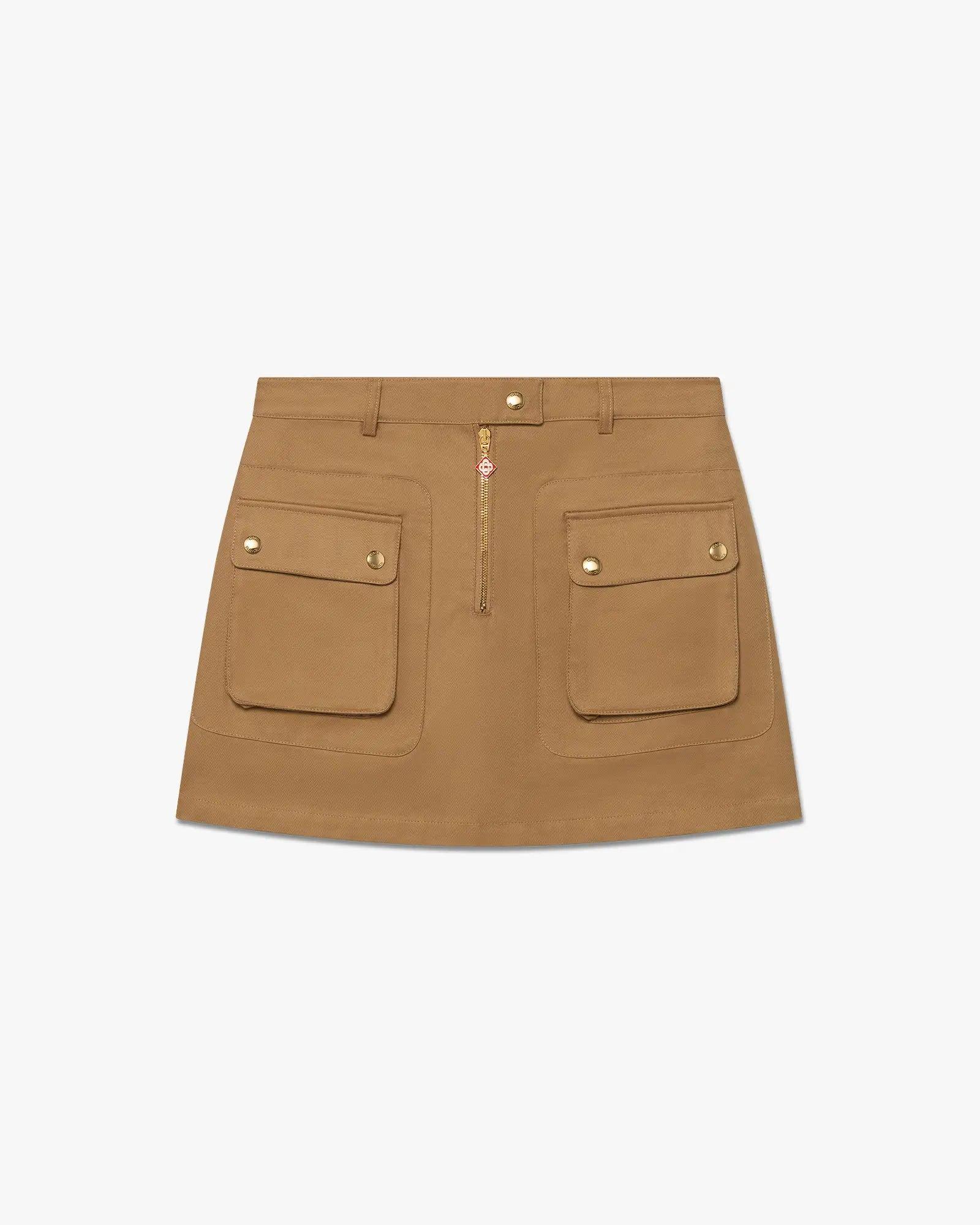 Beige Cotton Pocket Mini Skirt by CASABLANCA