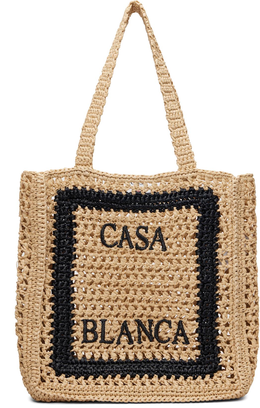 Beige Raffia Tote by CASABLANCA