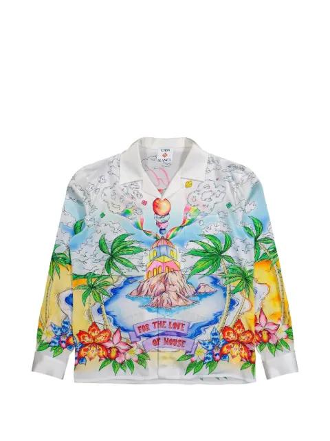 Better Days cuban-collar printed long-sleeve shirt by CASABLANCA