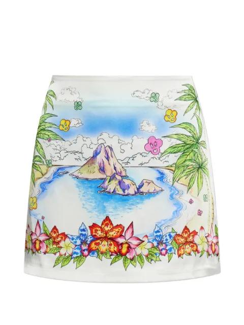 Better Days graphic-print silk mini skirt by CASABLANCA