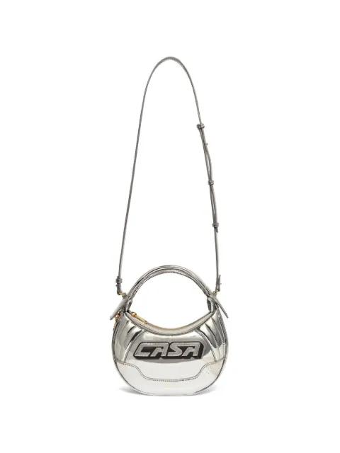 Biker metallic-finish cross body bag by CASABLANCA