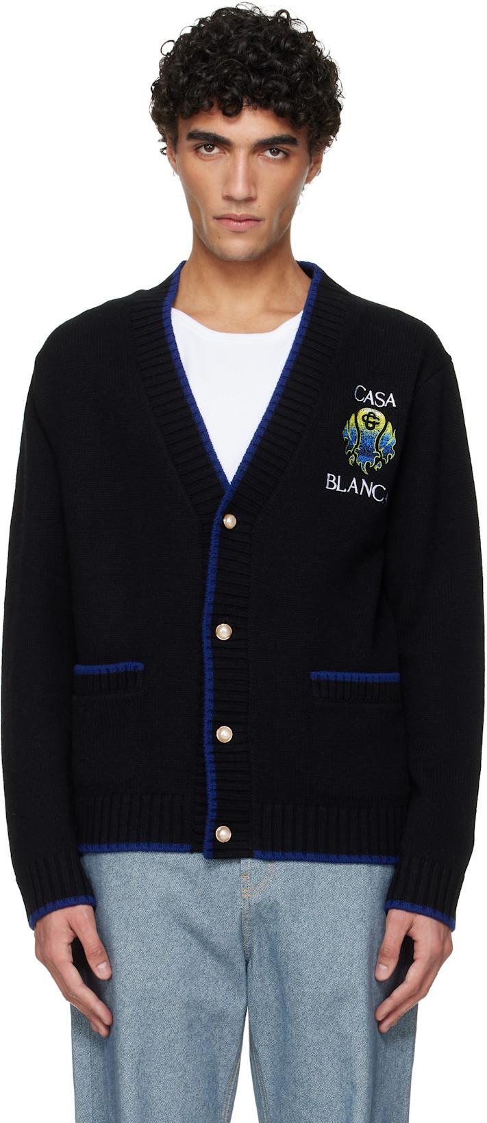Black Flaming Tennis Ball Cardigan by CASABLANCA