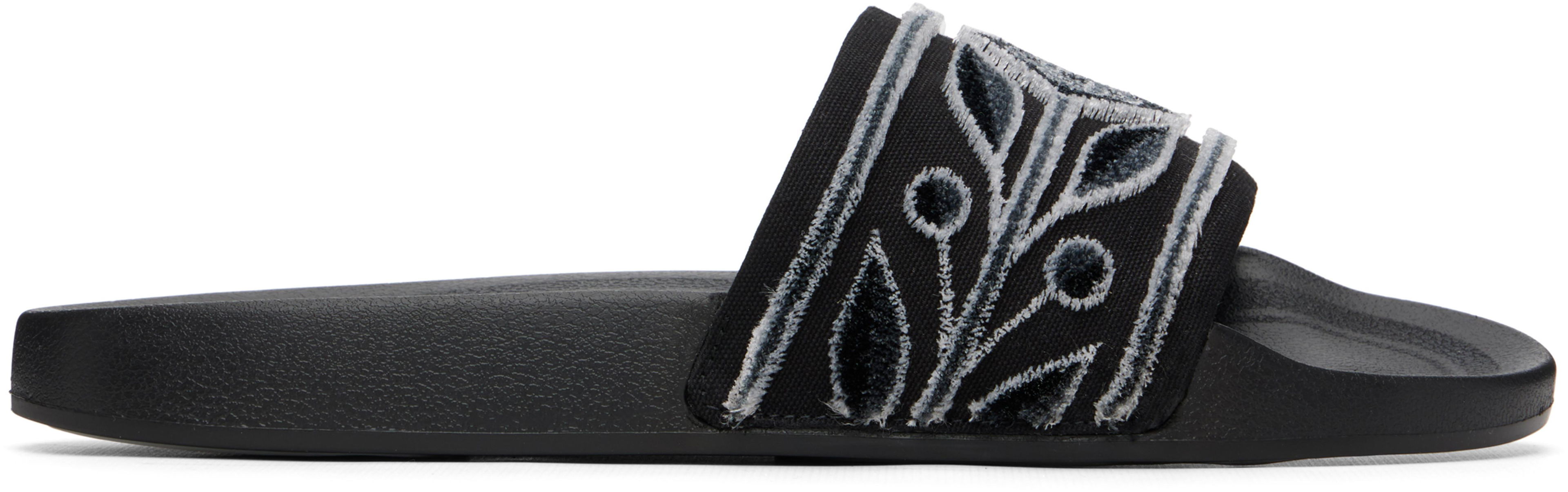 Black Flocked Pool Slides by CASABLANCA