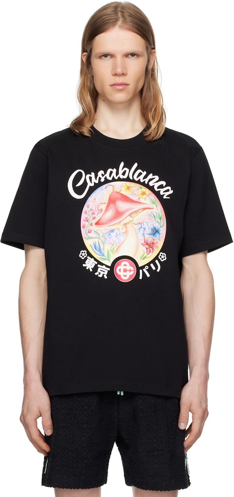 Black Mushroom Emblem T-shirt by CASABLANCA