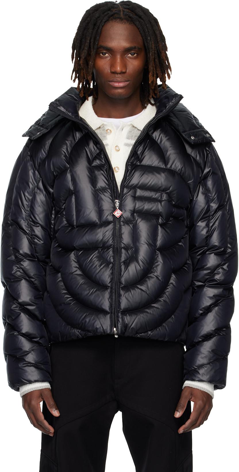 Black Quilted Down Jacket by CASABLANCA
