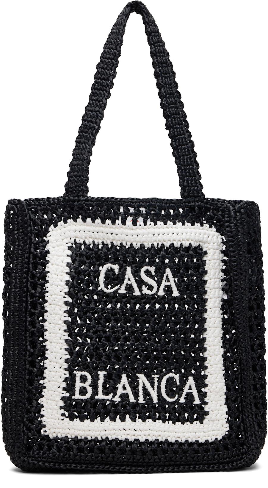 Black Raffia Tote by CASABLANCA