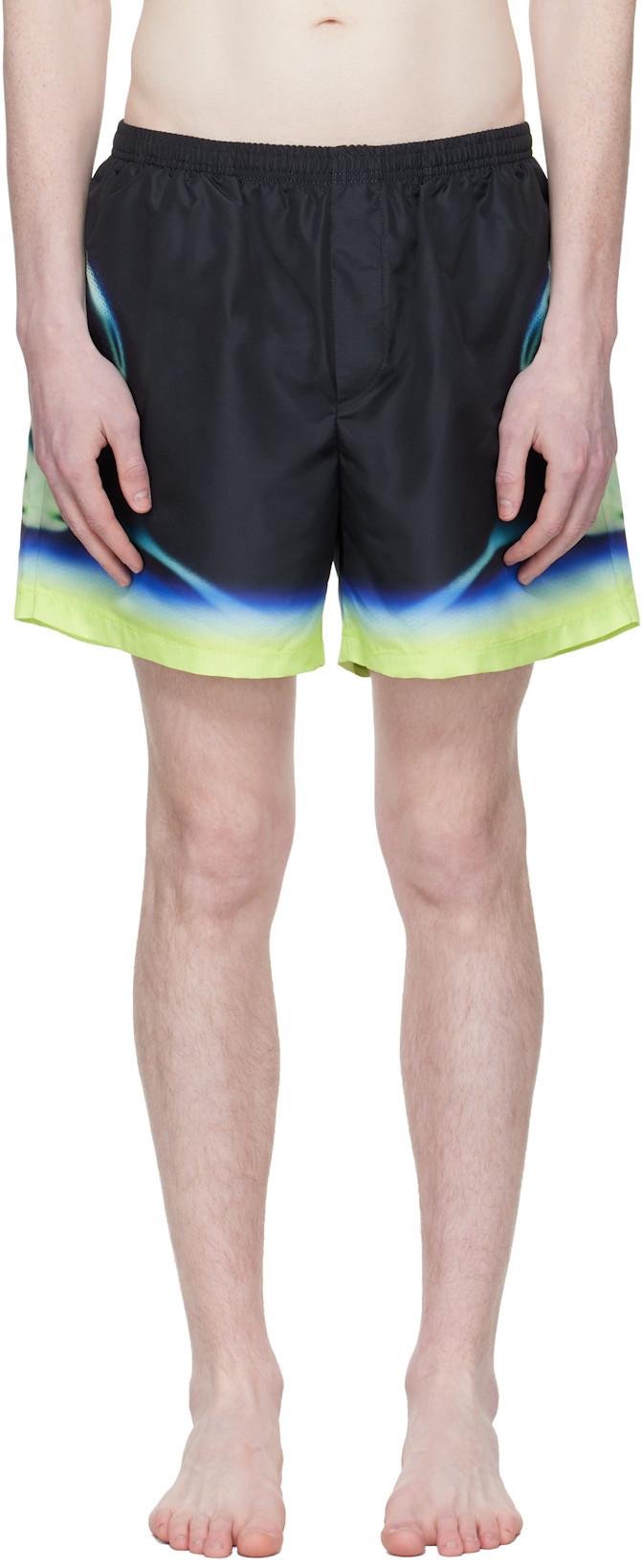 Black Sporchid Printed Swim Shorts by CASABLANCA