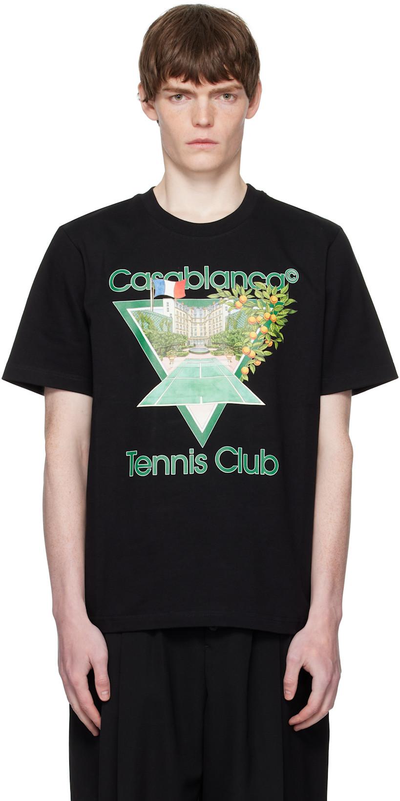 Black 'Tennis Club' Icon Short-Sleeve T-Shirt by CASABLANCA