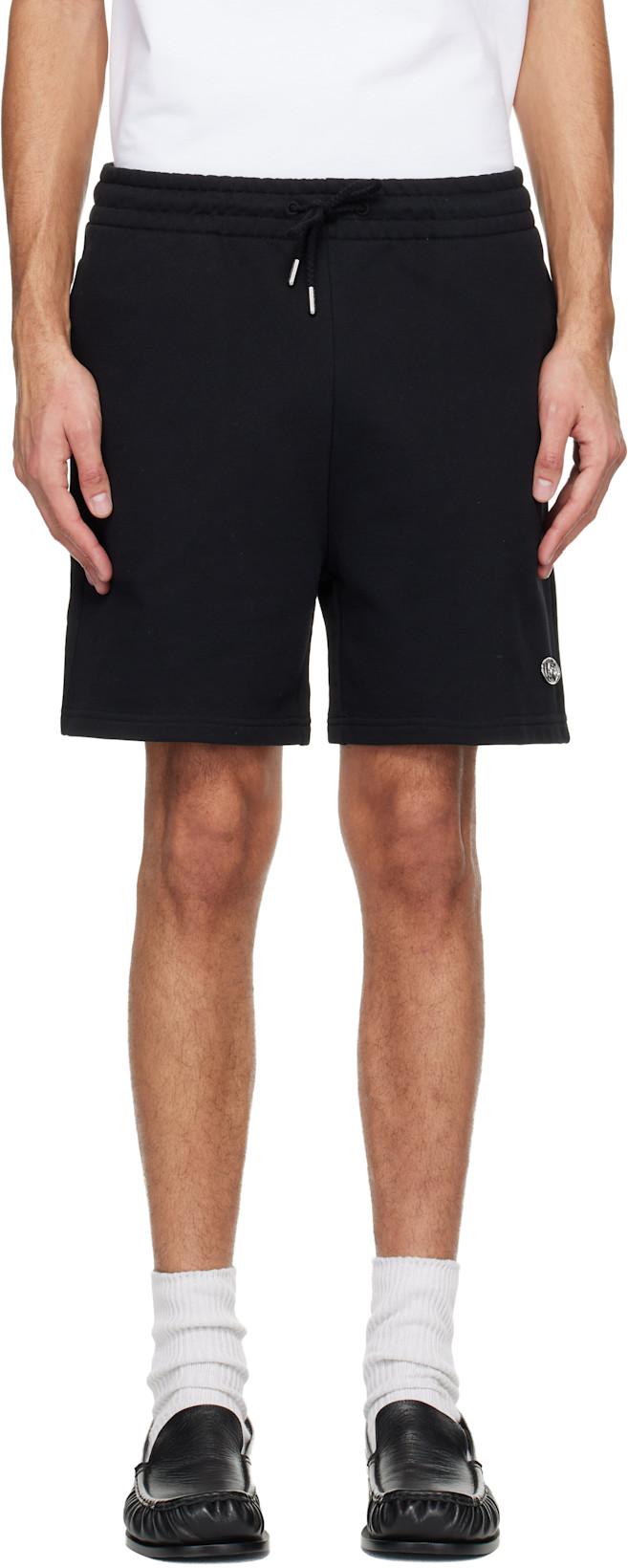 Black Warped Logo Sweat Shorts by CASABLANCA