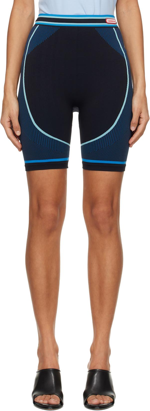 Black & Navy Seamless Sport Shorts by CASABLANCA