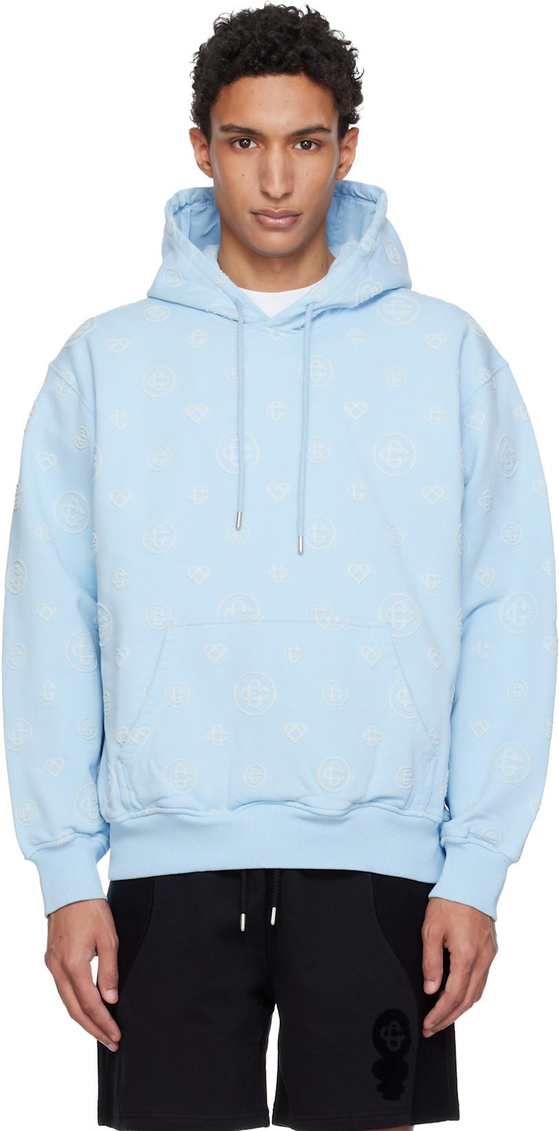 Blue Applique Monogram Hoodie by CASABLANCA