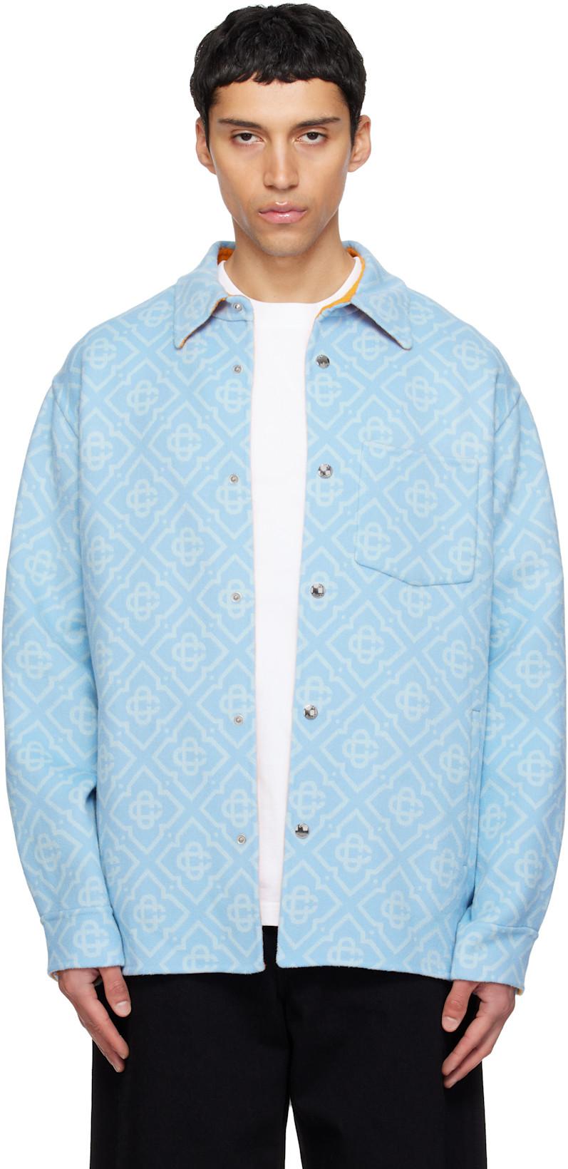 Blue Double Faced Overshirt by CASABLANCA