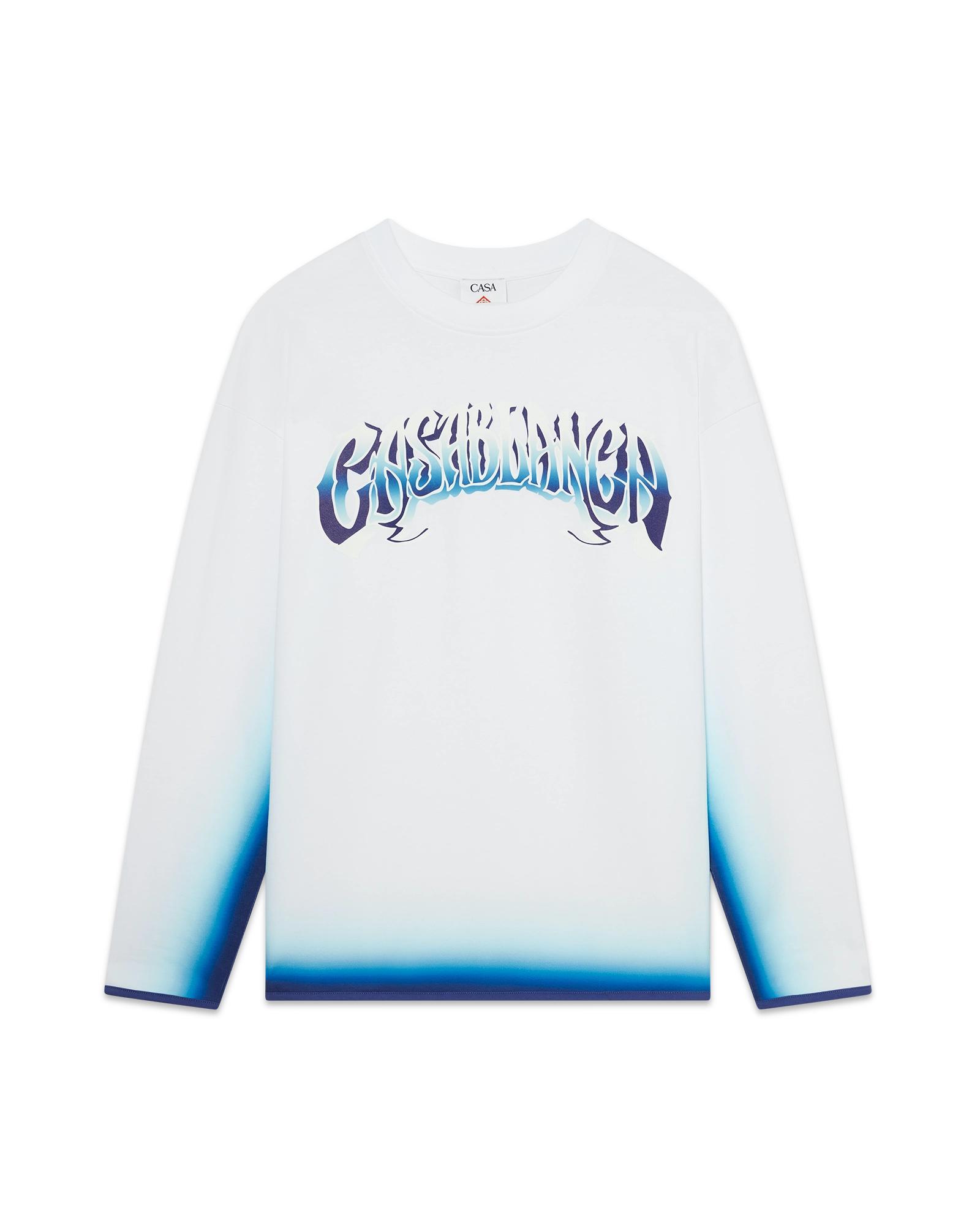 Blue Fade Long Sleeve T-Shirt by CASABLANCA