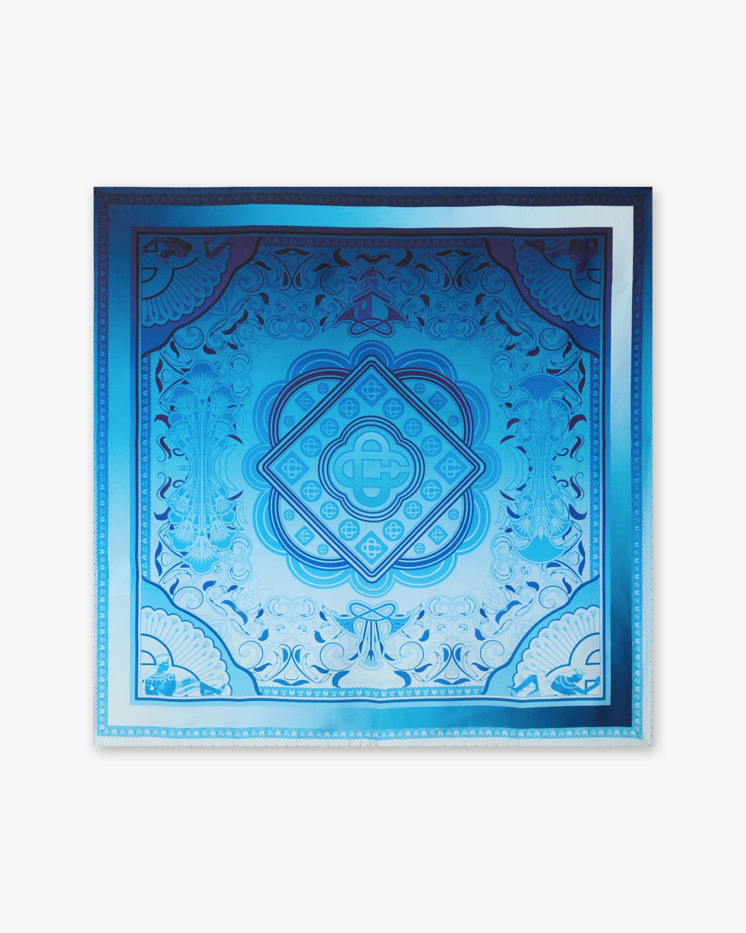 Blue Gradient Egyptian Rug Medium Silk Scarf by CASABLANCA