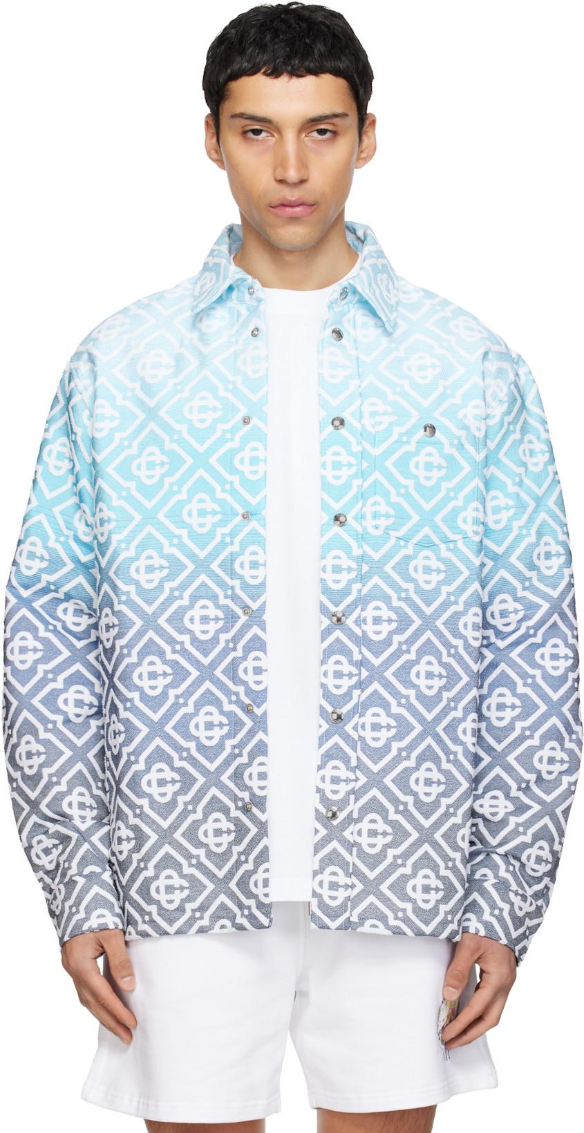 Blue Monogram Gradient Jacquard Jacket by CASABLANCA