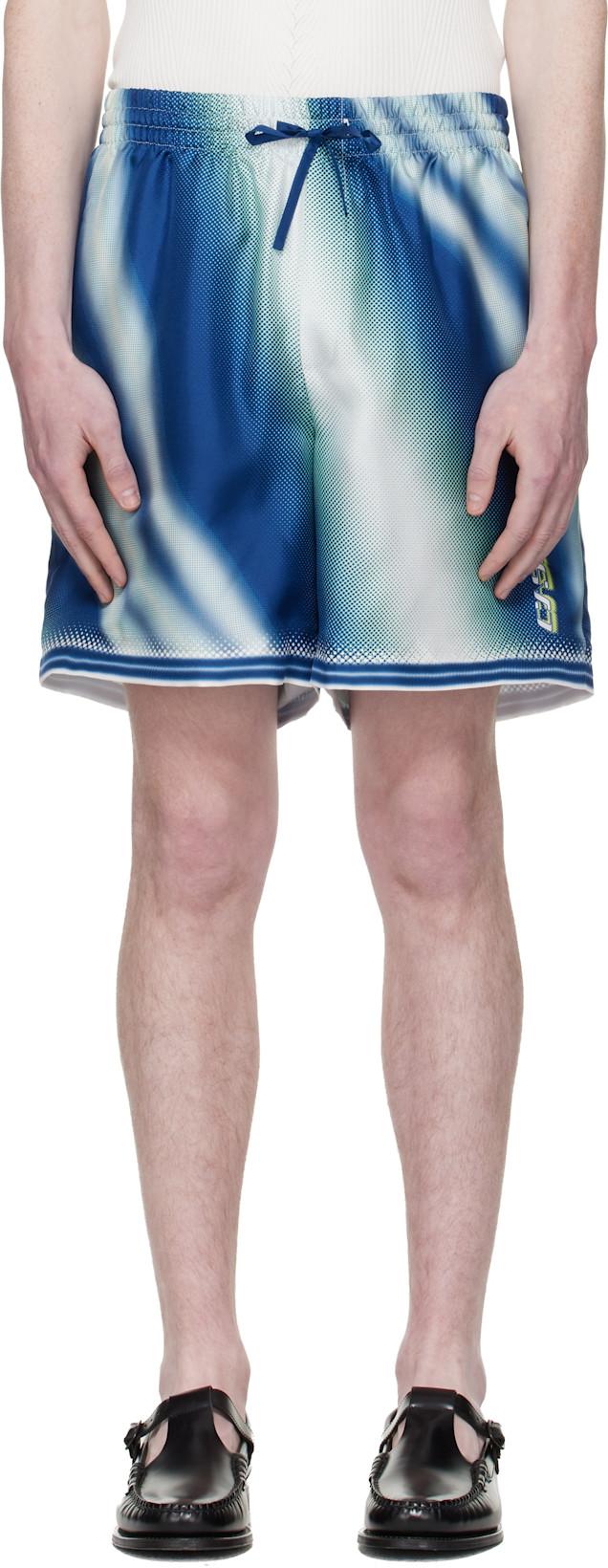 Blue 'The Art Of The Serve' Silk Shorts by CASABLANCA